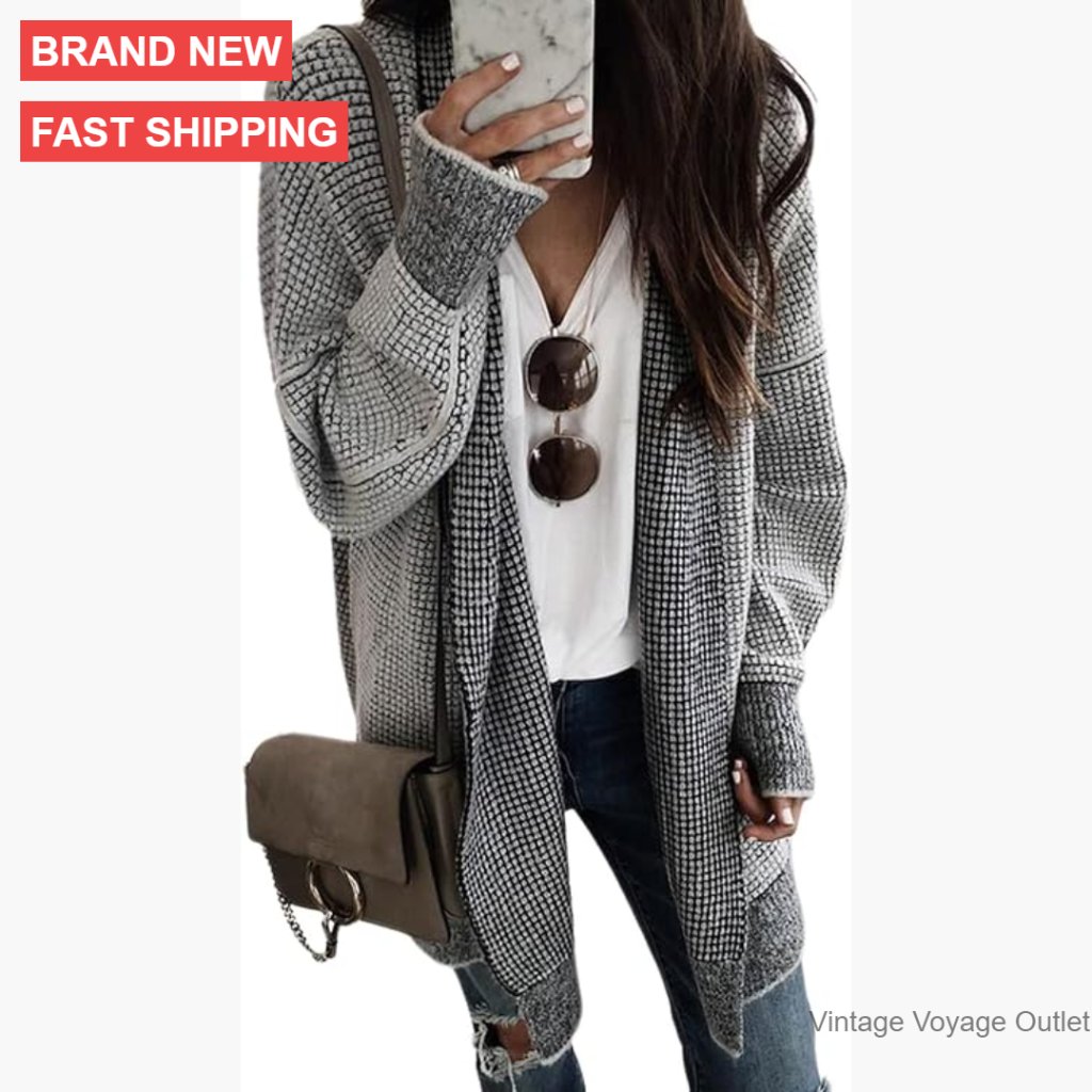 Oversized Chunky Knit Cardigan Sweater Long Sleeve Open Front Coat